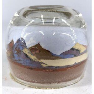 Sand Sculpture Paperweight Desert Sands Handmade Landscape Scene 2.25"